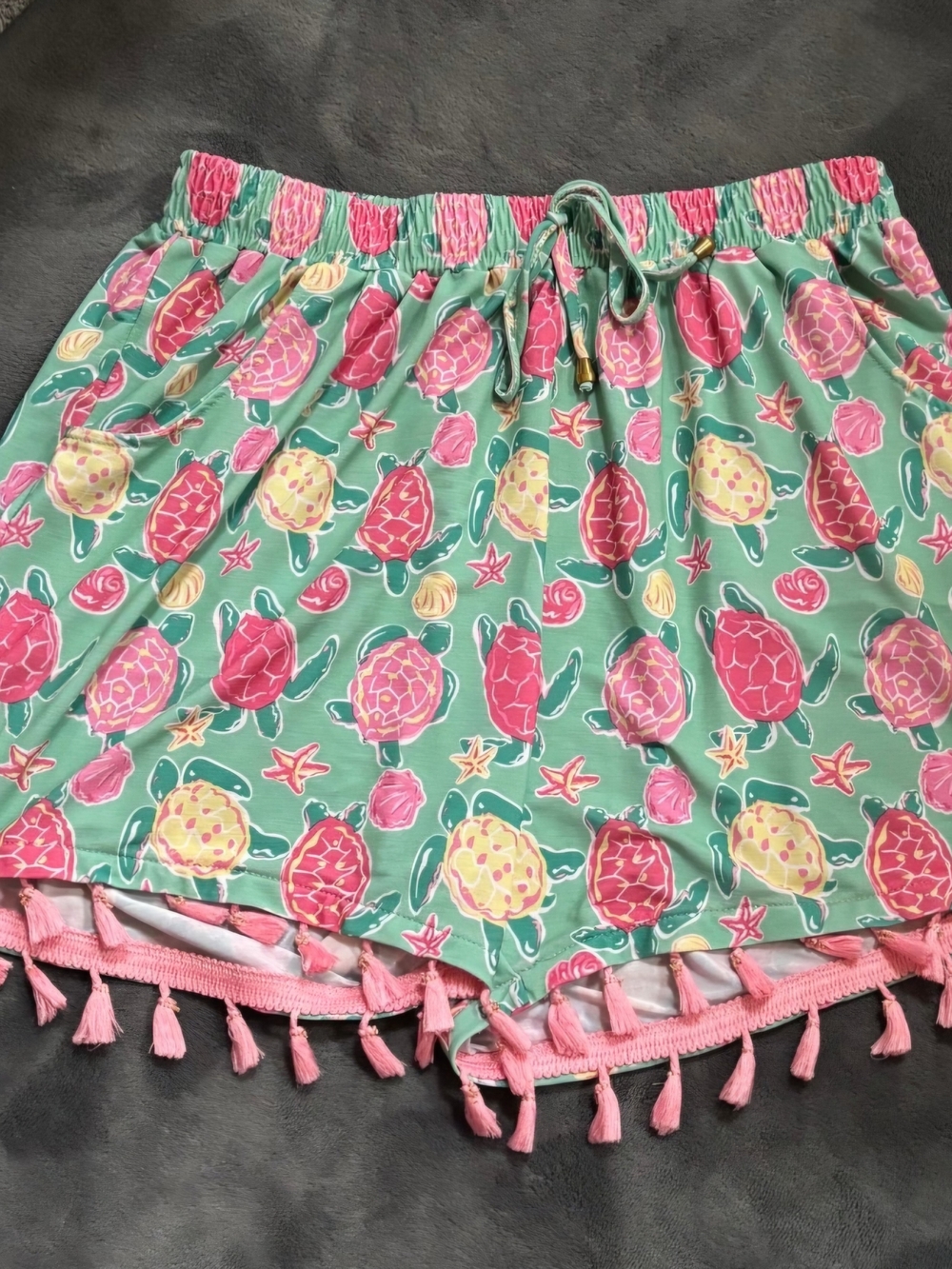 Simply Southern Mint Green Floral Drawstring Shorts